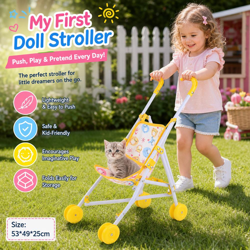 Baby Nursery Trolley - Passeggino per Bambole Rosa, Carrello Interattivo