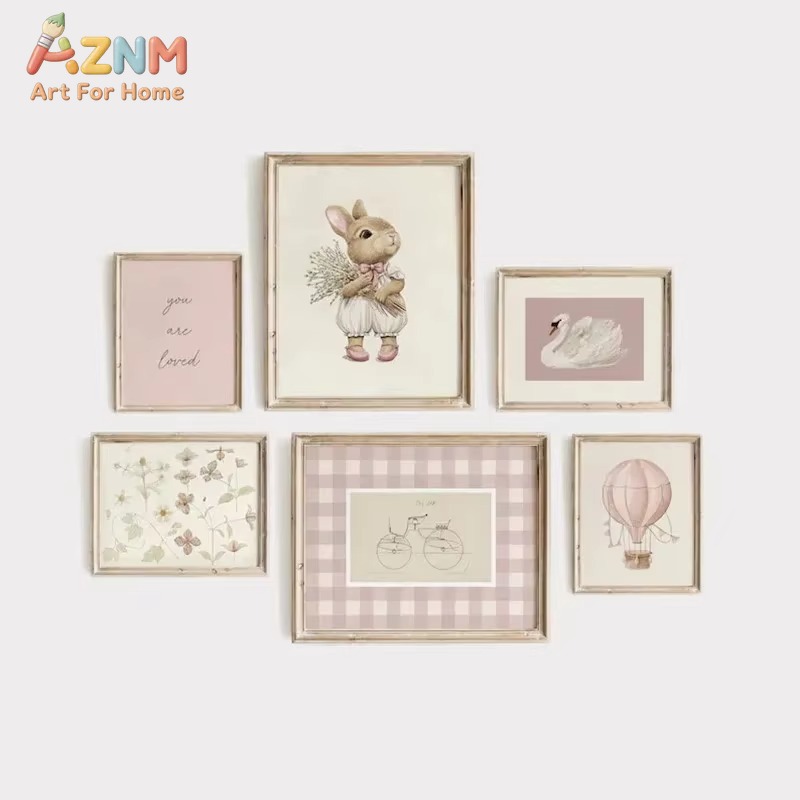 Baby Nursery Frames - Quadro su tela con motivi floreali
