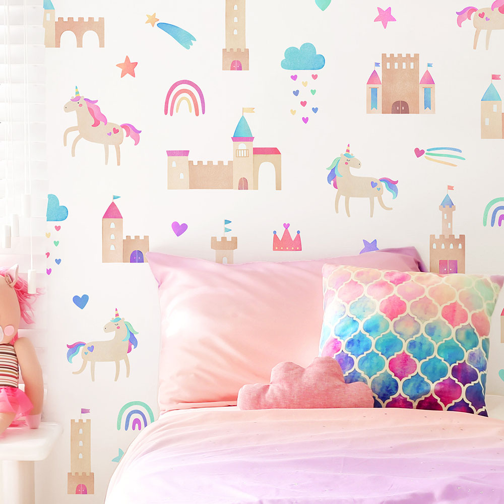 Adesivi murali castello unicor - Baby Girl Nursery Quotes recensione e prezzo