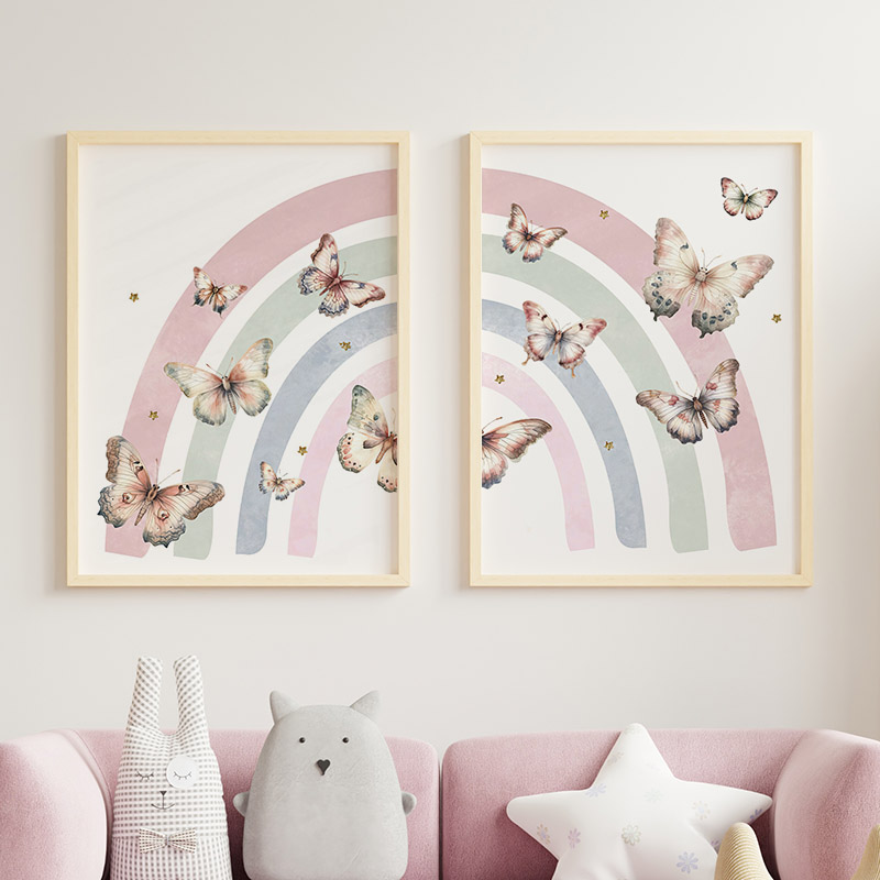 Rosa Arcobaleno Farfalla Nome  - Baby Nursery Decor Girl recensione e prezzo