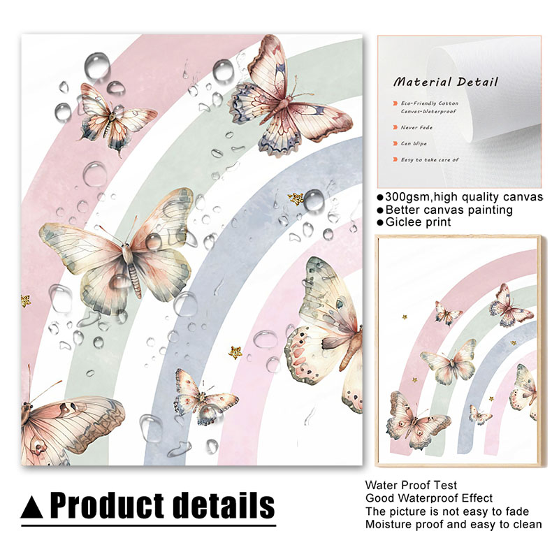 Rosa Arcobaleno Farfalla Nome  - Baby Nursery Decor Girl recensione e prezzo